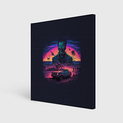 Картина квадратная Zombie Retrowave