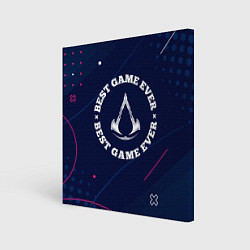 Картина квадратная Символ Assassins Creed и надпись best game ever