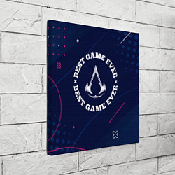 Холст квадратный Символ Assassins Creed и надпись best game ever, цвет: 3D-принт — фото 2