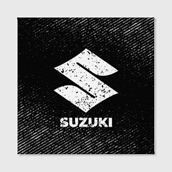 Холст квадратный Suzuki с потертостями на темном фоне, цвет: 3D-принт — фото 2