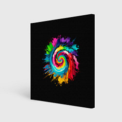 Картина квадратная Тай-дай разноцветная спираль