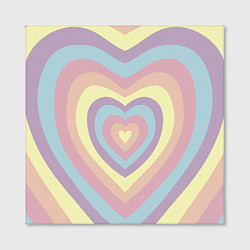 Холст квадратный Сердца пастельные оттенки, цвет: 3D-принт — фото 2