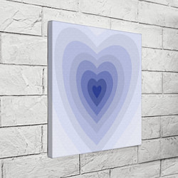 Холст квадратный Голубое сердце градиент, цвет: 3D-принт — фото 2