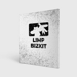 Холст квадратный Limp Bizkit с потертостями на светлом фоне, цвет: 3D-принт