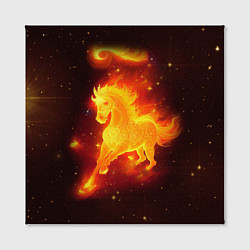Холст квадратный Огненный конь мчится, цвет: 3D-принт — фото 2