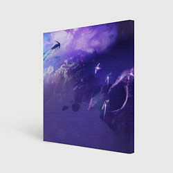 Холст квадратный Фиолетовый необъятный космос, цвет: 3D-принт