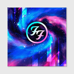 Холст квадратный Foo Fighters неоновый космос, цвет: 3D-принт — фото 2