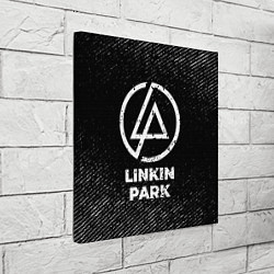 Холст квадратный Linkin Park с потертостями на темном фоне, цвет: 3D-принт — фото 2