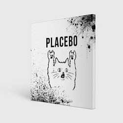 Картина квадратная Placebo рок кот на светлом фоне