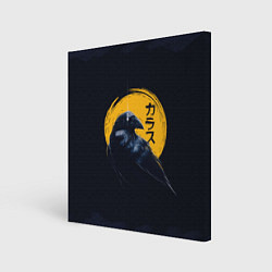 Холст квадратный Raven and moon, цвет: 3D-принт