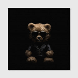 Холст квадратный Брутальный плюшевый медведь, цвет: 3D-принт — фото 2