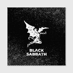 Холст квадратный Black Sabbath с потертостями на темном фоне, цвет: 3D-принт — фото 2