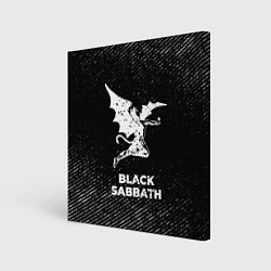 Картина квадратная Black Sabbath с потертостями на темном фоне