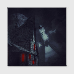 Холст квадратный Жуткий старый дом с женщиной призраком, цвет: 3D-принт — фото 2