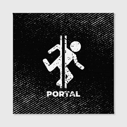 Холст квадратный Portal с потертостями на темном фоне, цвет: 3D-принт — фото 2