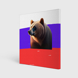 Картина квадратная Медведь на флаге России