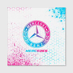 Холст квадратный Mercedes neon gradient style, цвет: 3D-принт — фото 2
