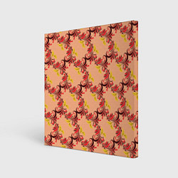Холст квадратный Абстрактный винтажный растительный орнамент, цвет: 3D-принт