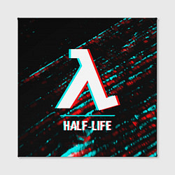 Холст квадратный Half-Life в стиле glitch и баги графики на темном, цвет: 3D-принт — фото 2