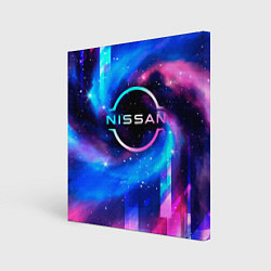 Картина квадратная Nissan неоновый космос