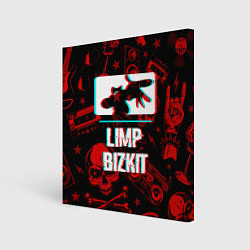 Холст квадратный Limp Bizkit rock glitch, цвет: 3D-принт