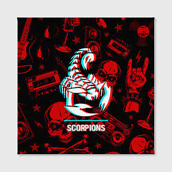 Холст квадратный Scorpions rock glitch, цвет: 3D-принт — фото 2
