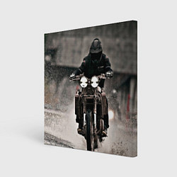 Картина квадратная Мотоцикл в дождь