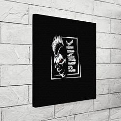 Холст квадратный Панк - череп с ирокезом, цвет: 3D-принт — фото 2