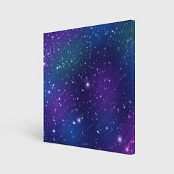 Картина квадратная Фиолетовая розовая звездная туманность в космосе