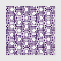 Холст квадратный Шестиугольники фиолетовые, цвет: 3D-принт — фото 2