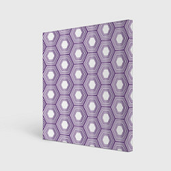 Холст квадратный Шестиугольники фиолетовые, цвет: 3D-принт