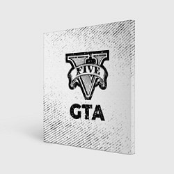Картина квадратная GTA с потертостями на светлом фоне