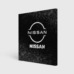 Картина квадратная Nissan с потертостями на темном фоне