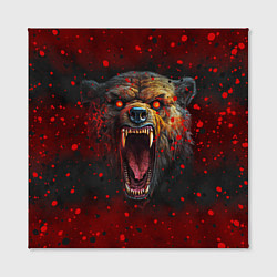 Холст квадратный Злой медведь, цвет: 3D-принт — фото 2