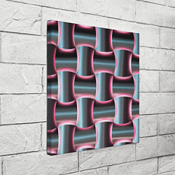 Холст квадратный Множество полурозовых изогнутых четырёхугольников, цвет: 3D-принт — фото 2