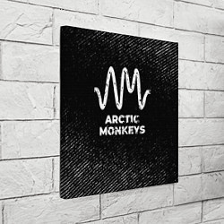 Холст квадратный Arctic Monkeys с потертостями на темном фоне, цвет: 3D-принт — фото 2