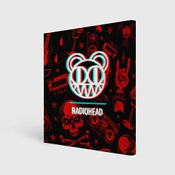 Холст квадратный Radiohead rock glitch, цвет: 3D-принт