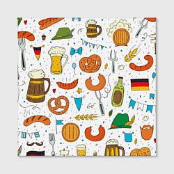 Холст квадратный Октоберфест - цветной дудл, цвет: 3D-принт — фото 2