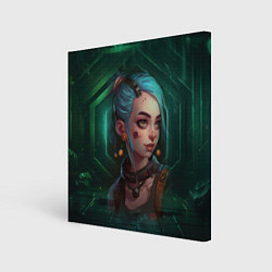 Холст квадратный Jinx green Arcane League of Legends, цвет: 3D-принт