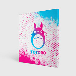 Картина квадратная Totoro neon gradient style