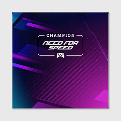 Холст квадратный Need for Speed gaming champion: рамка с лого и джо, цвет: 3D-принт — фото 2