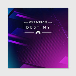 Холст квадратный Destiny gaming champion: рамка с лого и джойстиком, цвет: 3D-принт — фото 2