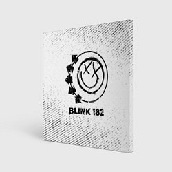 Картина квадратная Blink 182 с потертостями на светлом фоне