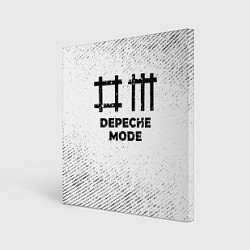 Холст квадратный Depeche Mode с потертостями на светлом фоне, цвет: 3D-принт