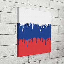 Холст квадратный Флаг России - потёки, цвет: 3D-принт — фото 2