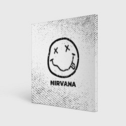 Картина квадратная Nirvana с потертостями на светлом фоне