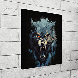 Холст квадратный Blue black wolf, цвет: 3D-принт — фото 2
