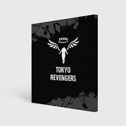 Картина квадратная Tokyo Revengers glitch на темном фоне