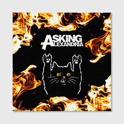 Холст квадратный Asking Alexandria рок кот и огонь, цвет: 3D-принт — фото 2
