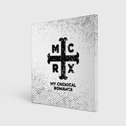 Холст квадратный My Chemical Romance с потертостями на светлом фоне, цвет: 3D-принт